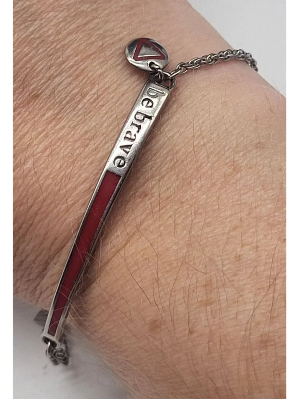 Bravelets Red Silver Tone 